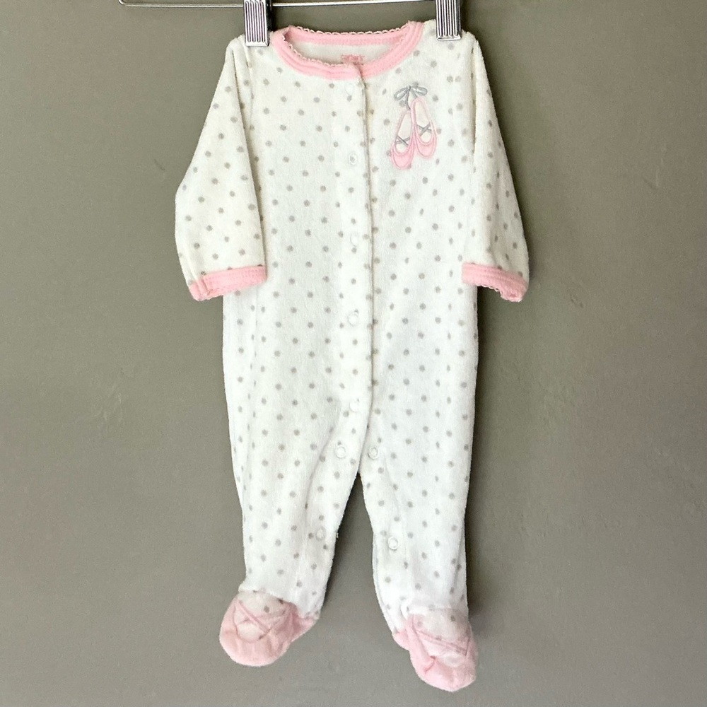 Carters Newborn NB Ballerina Sleeper or Costume Polka Dot Ballet Pointe Shoes